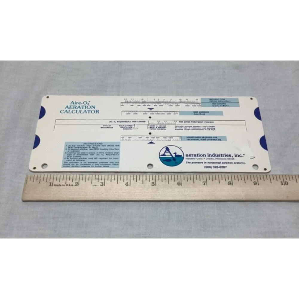 Aire-O2 Aeration Calculator slide rule Aeration Ind. Minnesota